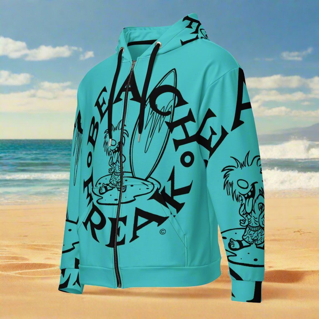 BLACK BEACH FREAK© SPLASH'D© ZIP-UP HOODIE