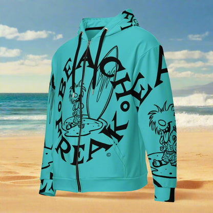 BLACK BEACH FREAK© SPLASH'D© ZIP-UP HOODIE