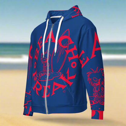 PINK BEACH FREAK© SPLASH'D© ZIP-UP HOODIE