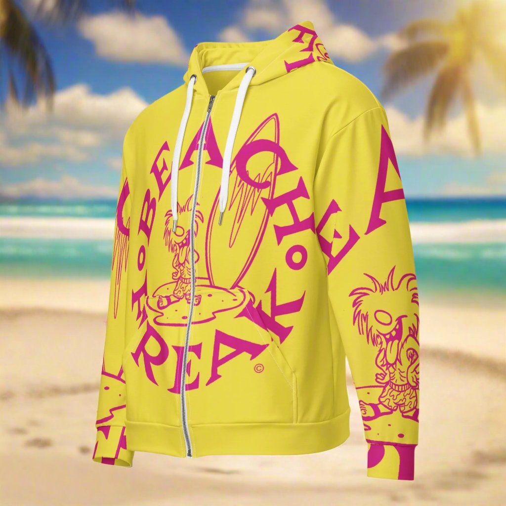 PINK BEACH FREAK© SPLASH'D© ZIP-UP HOODIE