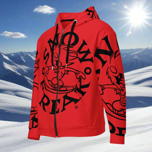 BLACK SNOW FREAK© SPLASH'D© ZIP-UP HOODIE
