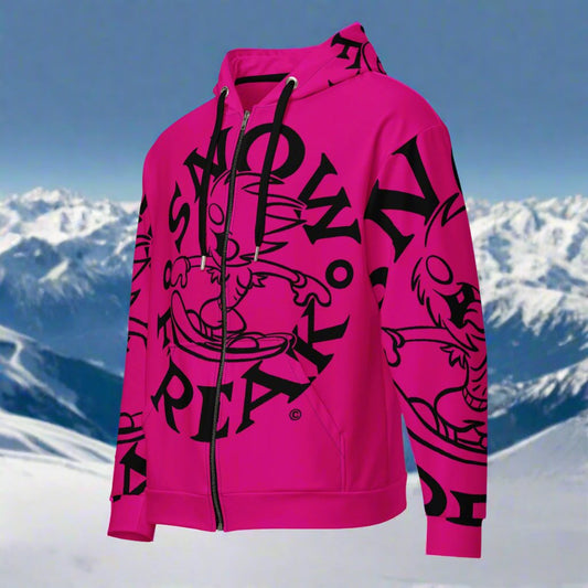 BLACK SNOW FREAK© SPLASH'D© ZIP-UP HOODIE