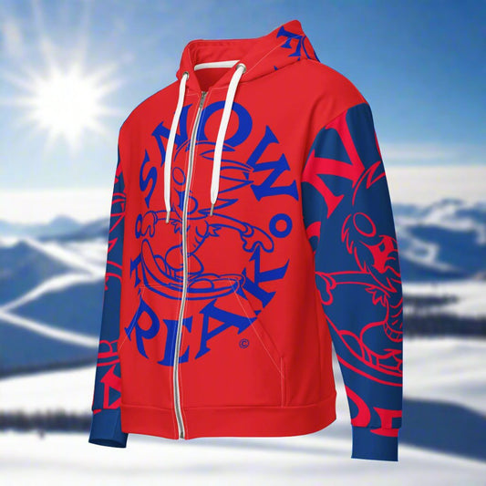 BLUE & RED SNOW FREAK© SPLASH'D© ZIP-UP HOODIE