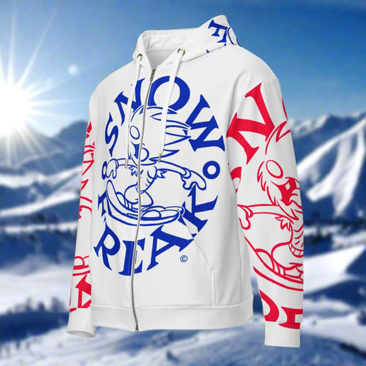 BLUE & RED SNOW FREAK© SPLASH'D© ZIP-UP HOODIE