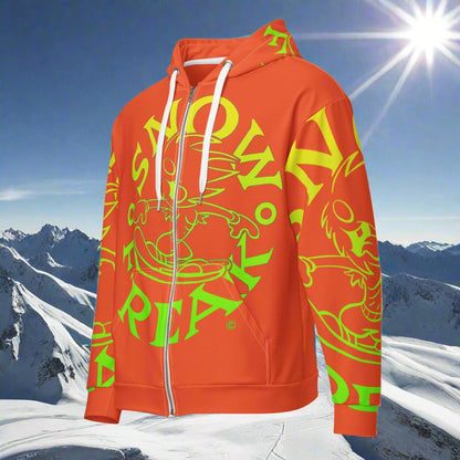 LIME & YELLOW SNOW FREAK© SPLASH'D© ZIP-UP HOODIE