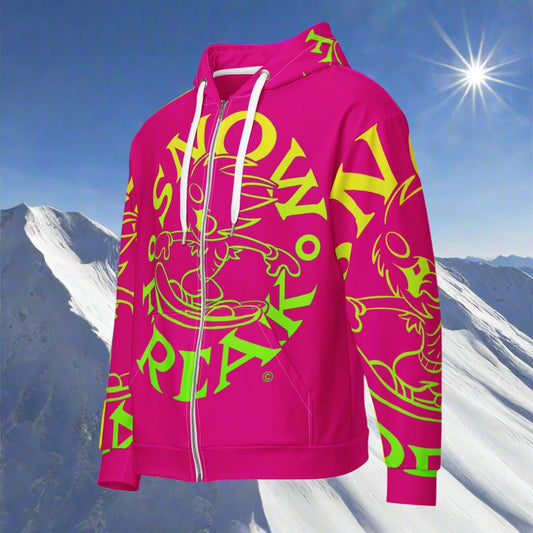 LIME & YELLOW SNOW FREAK© SPLASH'D© ZIP-UP HOODIE