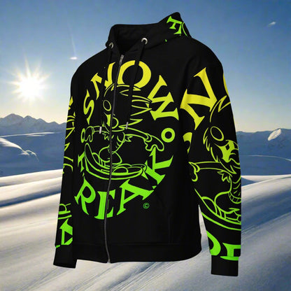 LIME & YELLOW SNOW FREAK© SPLASH'D© ZIP-UP HOODIE