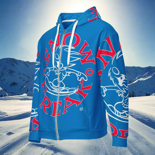 RED & WHITE SNOW FREAK© SPLASH'D© ZIP-UP HOODIE