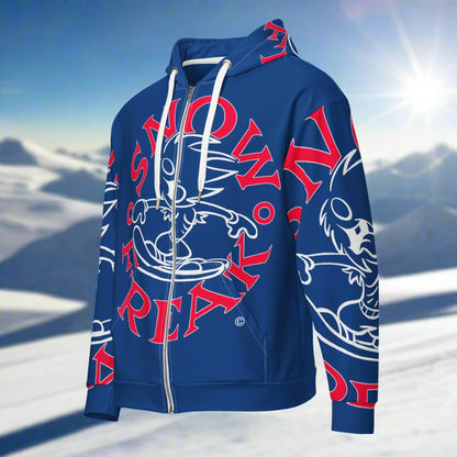 RED & WHITE SNOW FREAK© SPLASH'D© ZIP-UP HOODIE