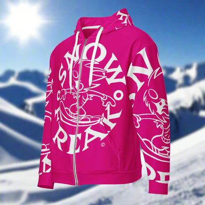 WHITE SNOW FREAK© SPLASH'D© ZIP-UP HOODIE
