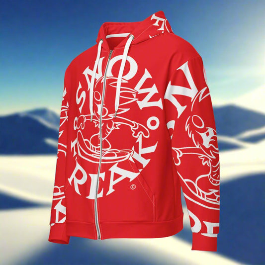 WHITE SNOW FREAK© SPLASH'D© ZIP-UP HOODIE