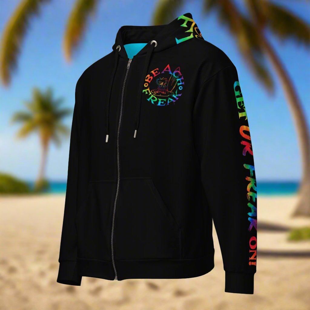 TIE-DYE BEACH FREAK© TRADITIONAL ZIP-UP HOODIE