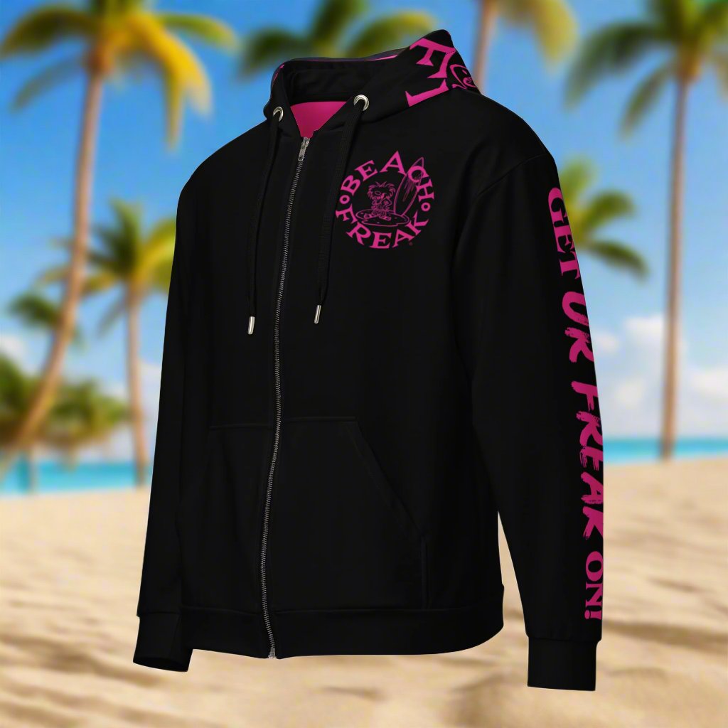 PINK BEACH FREAK© TRADITIONAL ZIP-UP HOODIE