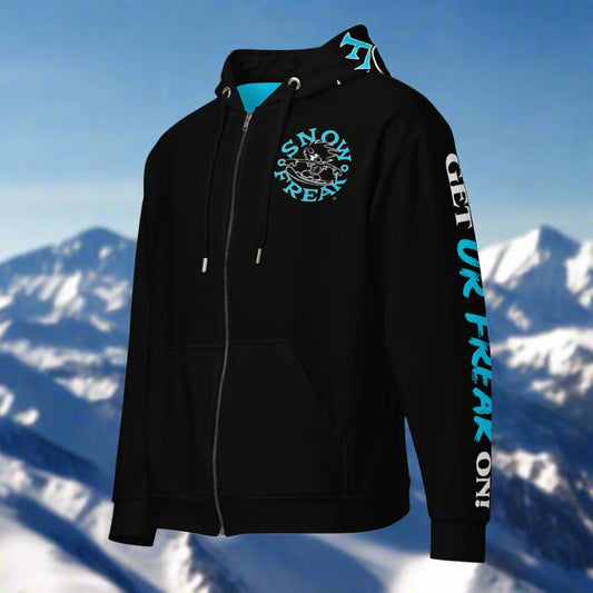 NEON BLUE SNOW FREAK© TRADITIONAL ZIP-UP HOODIE
