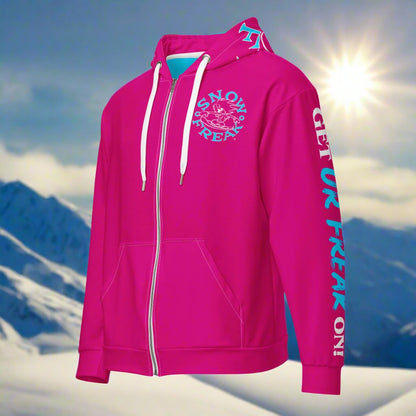 NEON BLUE SNOW FREAK© TRADITIONAL ZIP-UP HOODIE