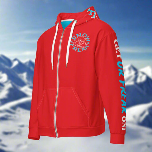 NEON BLUE SNOW FREAK© TRADITIONAL ZIP-UP HOODIE