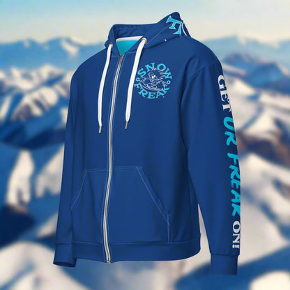 NEON BLUE SNOW FREAK© TRADITIONAL ZIP-UP HOODIE