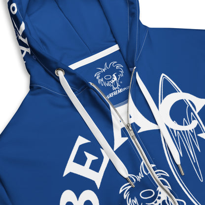 WHITE BEACH FREAK© SPLASH'D© ZIP-UP HOODIE