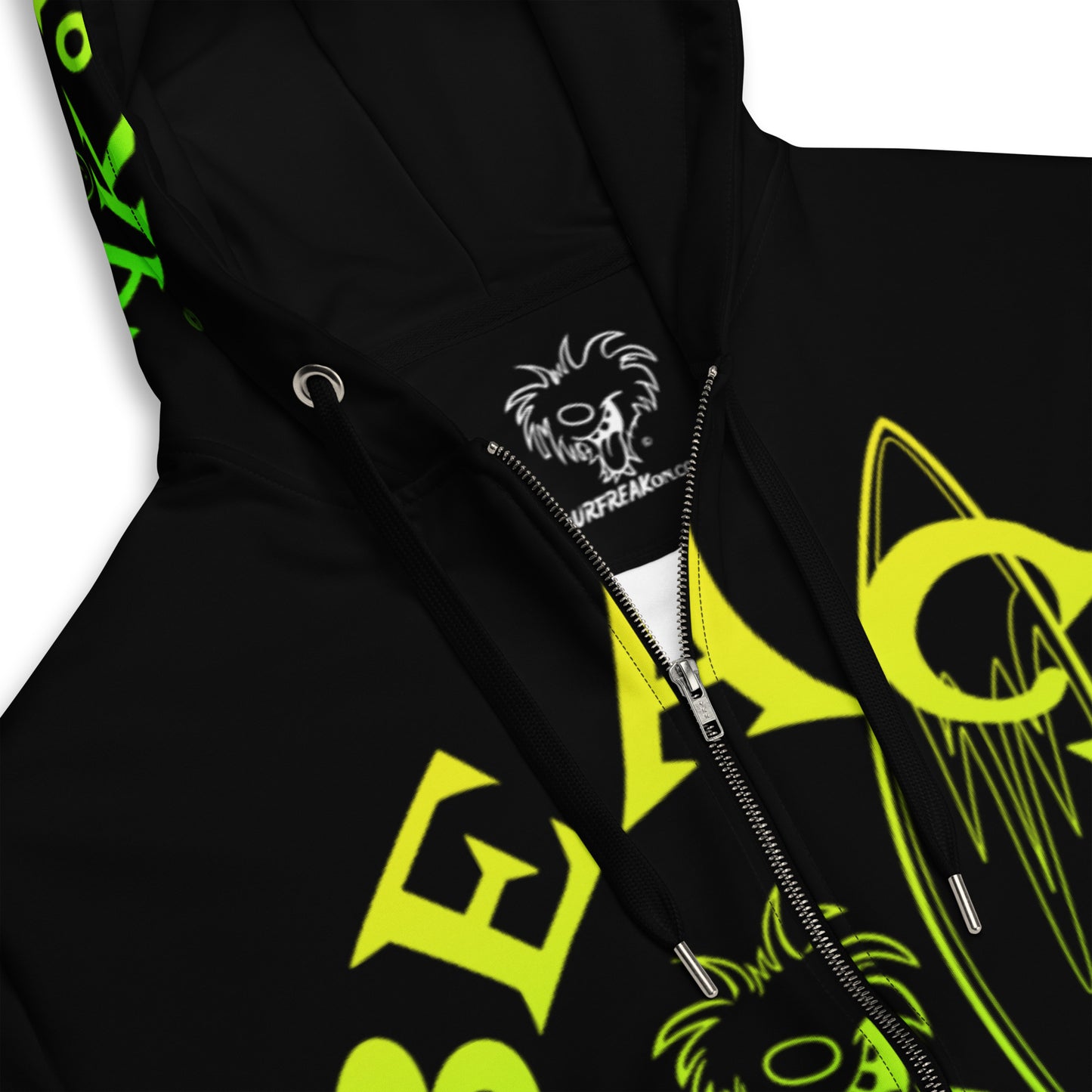 LIME 'N' YELLOW BEACH FREAK© SPLASH'D© ZIP-UP HOODIE