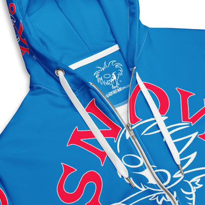RED & WHITE SNOW FREAK© SPLASH'D© ZIP-UP HOODIE