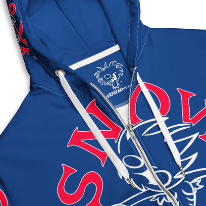 RED & WHITE SNOW FREAK© SPLASH'D© ZIP-UP HOODIE