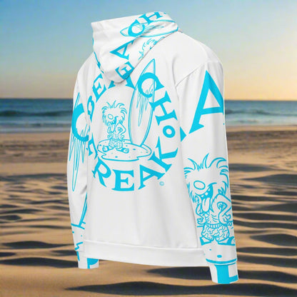 NEON BLUE BEACH FREAK© SPLASH'D© ZIP-UP HOODIE