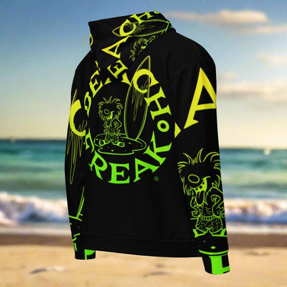 LIME 'N' YELLOW BEACH FREAK© SPLASH'D© ZIP-UP HOODIE