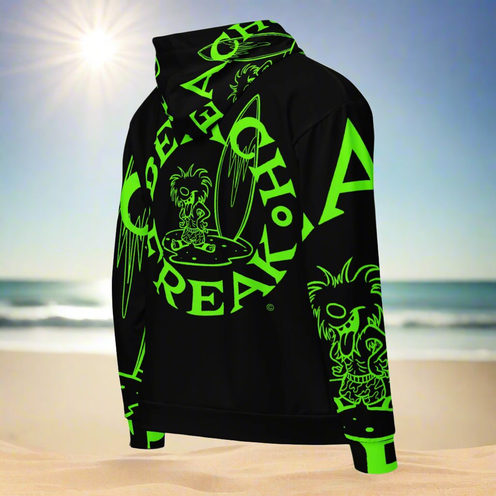 LIME BEACH FREAK© SPLASH'D© ZIP-UP HOODIE