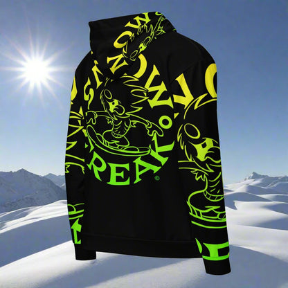 LIME & YELLOW SNOW FREAK© SPLASH'D© ZIP-UP HOODIE