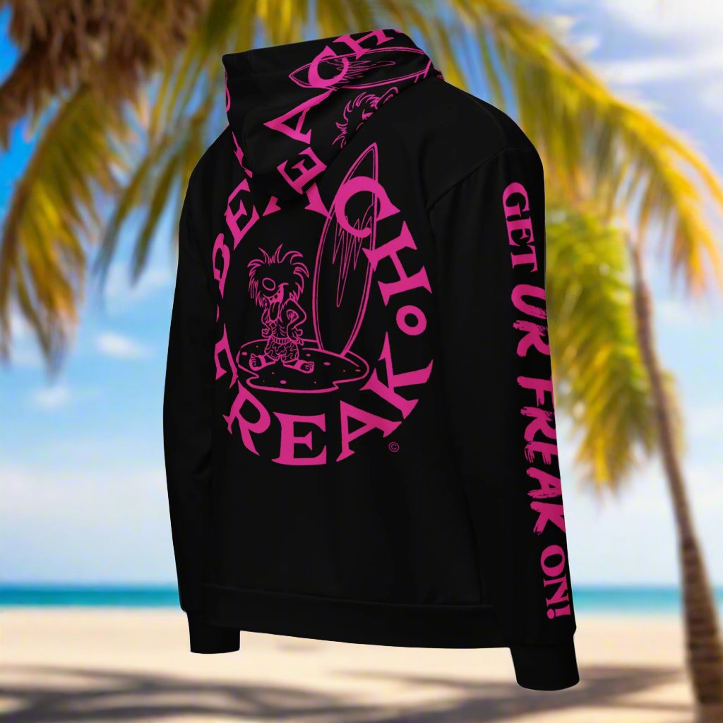 PINK BEACH FREAK© TRADITIONAL ZIP-UP HOODIE