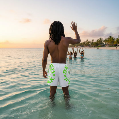 LIME BEACH FREAK© SPLASH'D© MEN'S SWIM TRUNKS