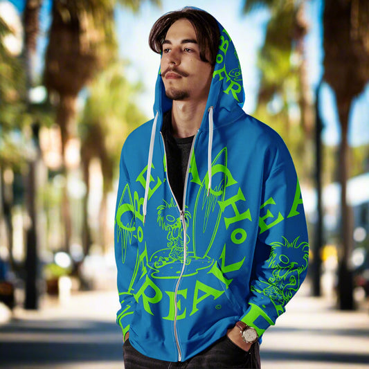 LIME BEACH FREAK© SPLASH'D© ZIP-UP HOODIE